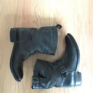 Belstaff Dark Brown Leather Moto Boots